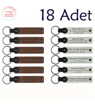 A Kahve & Beyaz, Öğrencilerine Teşekkür Etmek İsteyen Öğretmen İçin, 18’li Set, Kişisel Anahtarlık