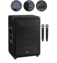 Lastvoice LPS-12MA Mikrofonlu Portatif Ahşap Kabin Hoparlör 12 İnç 800W