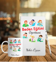 Beden Eğitimi Öğretmenlerine Özel Defter Kalem Kupa Hediye Seti