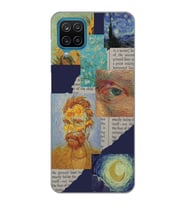 Samsung Galaxy A22/M22/M32 Uyumlu Vincent van Gogh Kolaj Desenli Şeffaf Telefon Kılıfı