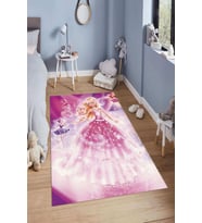 Dijital Baskılı Kaymaz Taban Yıkanabilir Kolay Temizlenir Modern Çocuk Odası Halısı NDÇ-HT-1169 (Pembe)