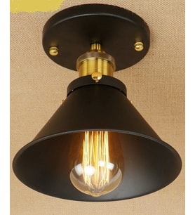 RIOLİGHT RETRO METAL TEKLİ RUSTİK TAVAN PLOFONYER (Siyah)