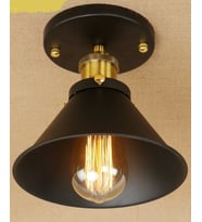 RIOLİGHT RETRO METAL TEKLİ RUSTİK TAVAN PLOFONYER (Siyah)