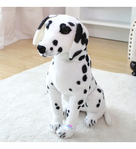 Gerçek Görünümlü Ayakta Peluş Dalmaçyalı Köpek 35 Cm (Siyah - Beyaz)