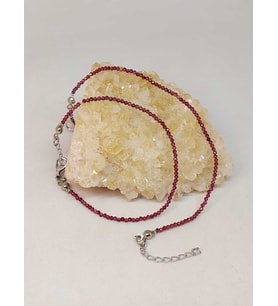 Lal (Granat) (Garnet) Taşı 2mm 1000 Ayar Gümüş İpli İkili Bileklik