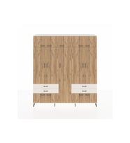 Hyperion Dolap 12 Raflı 4 Çekmeceli 2 Askılı 220x44x243 Aytaşı-Çam/Aytaşı