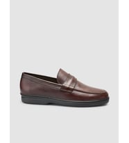 %100 Hakiki Deri Düz Kahverengi Erkek Loafer