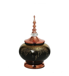 Vitale Amber Bronz Kapaklı Vazo 30 cm AK.JE0021