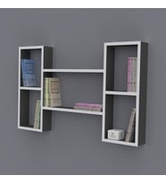 Kenzlife kitaplık gülsu 060*100*20 gri duvar rafı