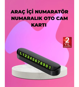 Fosforlu Araç İçi Park Kartı Numaratörü