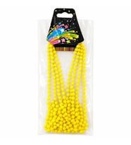Neon Sarı Boncuk Kolye 80 cm – Retro 80’ler 90’lar Parti Aksesuarı