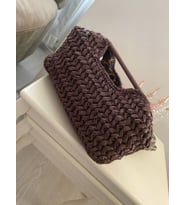 mango model acı kahve rafya kadın clutch çanta