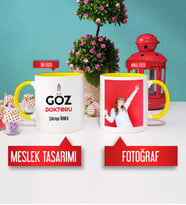 Göz Doktoru Kupa Bardak Sarı Fotoğraflı