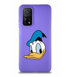 Xiaomi Mi 10T Soft Premier Kapak Donald Duck-B Tasarımlı Silikon Kılıf - Mor (Şeffaf)