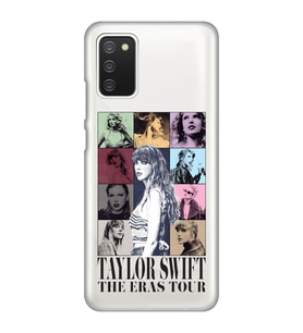 Samsung Galaxy A02S Uyumlu Taylor Swift Desenli Şeffaf Telefon Kılıfı