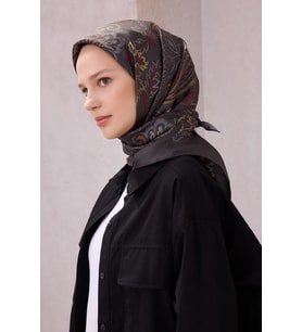 Saf İpek Twill Eşarp 4207D01 (Antrasit)