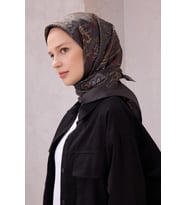 Saf İpek Twill Eşarp 4207D01 (Antrasit)