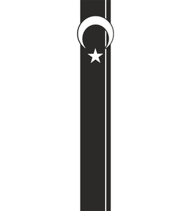 Ay Yıldız Kaput Şerit Oto Sticker Siyah 100*20 Cm