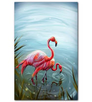 Cakatablo Gölde Bir Çift Flamingo MDF Tablo