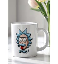 Rick And Morty Tasarımlı 330ml Baskılı Beyaz Seramik Kupa Bardak