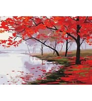 Kızıl Bahar Sayılarla Boyama Seti 40x50 cm (Tuvale Gerili)
