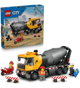 ® City Beton Mikseri - 7 Yaş ve Üzeri Çocuklar İçin 3 Minifigürlü Büyük İnşaat Kamyonu Oyuncağı - 60