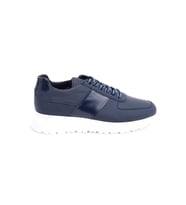 Bağcıklı Hakiki Deri Erkek Sneaker (Lacivert)