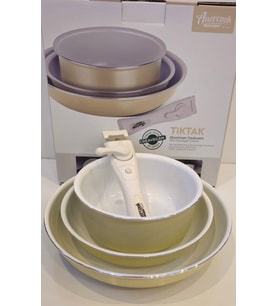 Bondy Amercook Bondy  4 Parça Tava Seti - Krem