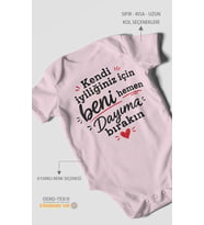 Dayıya Özel Kısa Kollu Bebek Body %100 Pamuk