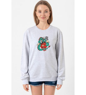 Dragon Samurai Anime Grimelanj Kadın 2ip Sweatshirt