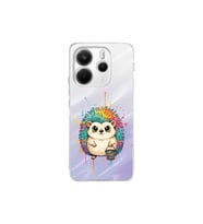 Redmi Note 14 5G ile Uyumlu Splash Kirpi Tasarımlı Şeffaf Silikon Kılıf