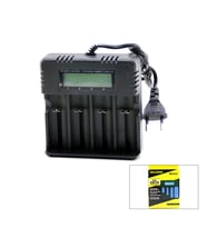 4LÜ PİL ŞARJ ALETİ 3000mA 4.2V FİŞLİ=AC 100-240V ETC - 26650 - 18650 - 16340 (5343)
