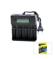4LÜ PİL ŞARJ ALETİ 3000mA 4.2V FİŞLİ=AC 100-240V ETC - 26650 - 18650 - 16340 (5343)