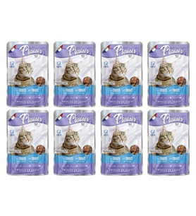 Plaisir 100Gr Pouch Trout and Shrimps Alabalık Karides Etli 8Adet Kedi Maması