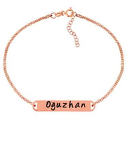 Gümüş Rose Kişiye Özel İsimli Bayan Bileklik