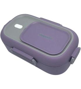 Vagonlife Bento 550ml Lunchbox Tek Katlı Çelik Sefer Tası Yemek Kutusu (Mor-Gri)