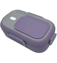 Vagonlife Bento 550ml Lunchbox Tek Katlı Çelik Sefer Tası Yemek Kutusu (Mor-Gri)