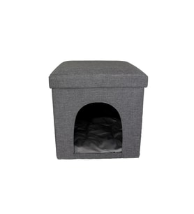 Katlanabilir,minderli Kedi Köpek Kulübesi Koyu Gri