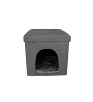 Katlanabilir,minderli Kedi Köpek Kulübesi Koyu Gri