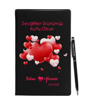 Sevgililer Gününe Özel Siyah Defter Kalem Seti 31