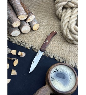 Outdoor Bıçak Piknik Çakısı Kamp Bıçağı 20 cm Eğri Kilitli Deri Kılıf Hediyeli Sapelli Ağacı Saplı Katlanabilir Çakı Hediyelik Eşya
