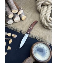 Outdoor Bıçak Piknik Çakısı Kamp Bıçağı 20 cm Eğri Kilitli Deri Kılıf Hediyeli Sapelli Ağacı Saplı Katlanabilir Çakı Hediyelik Eşya