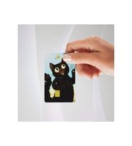 Sevimli Kara Kedi Kredi/banka Kartı Kaplama Sticker tekli