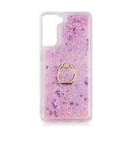Samsung Galaxy S21 FE Kılıf İçi Sıvılı Yüzüklü Kapak (Pembe)
