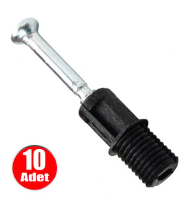 Aletçantam Kendinden Dübelli Minifix Mili Mobilya Dolap Bağlantı Vidası 8mm - 10 Adet