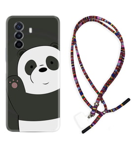 Huawei Nova Y70 Y90 Nova 9 SE  Kılıf Boyun Asklı Rasta Silikon Hello Panda 1709