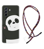 Huawei Nova Y70 Y90 Nova 9 SE  Kılıf Boyun Asklı Rasta Silikon Hello Panda 1709