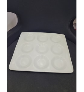 27x29cm Beyaz Porselen Kahvaltılık Sunumluk İskele Meze Tabak 1 Adet