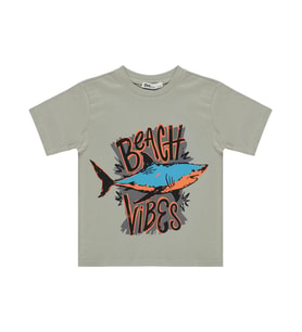 Civil Boys BEACH VIBES Baskılı 2-5 Yaş Tişört - Gri
