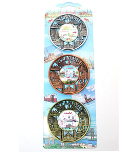 İstanbul Temalı Metal Magnet 3'Lü Set Alk2891